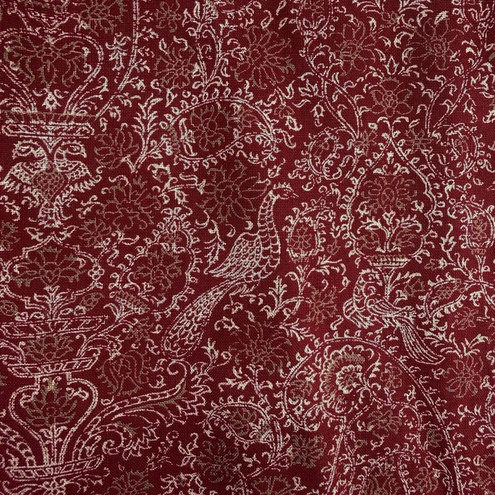 Vintage Liz Claiborne Lizsport Petite 14 Red Linen Blend 80s Shift Dress Birds L - Picture 3 of 8